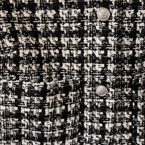 H&M Black and White Tweed Women's Jacket size Large - Picture 2 of 5